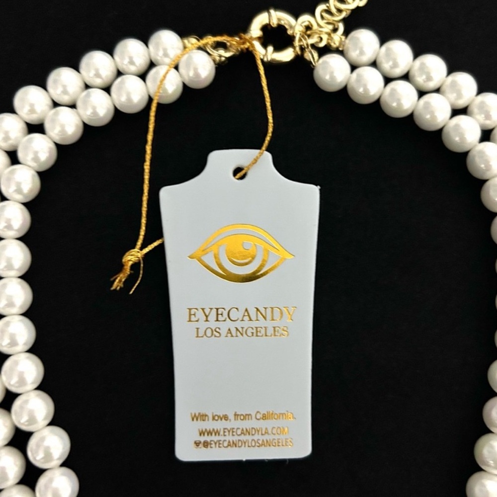 NWT ⚜️🤍⚜️ Eye Candy Gorgeous Mother of Pearl Rose two strand Statement - Picture 7 of 9